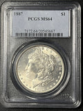 1887 Morgan Silver Dollar – PCGS MS64