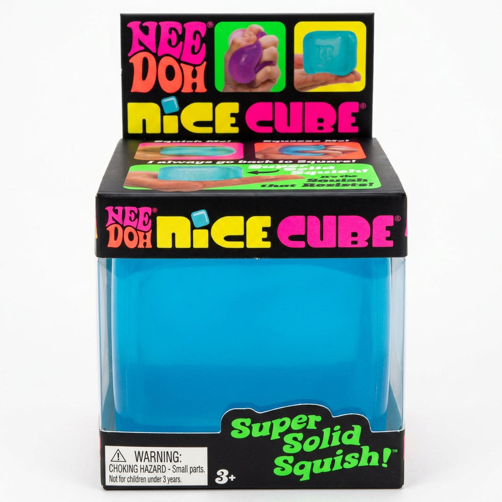 NeeDoh Nice Cube – Blue Squishy Fidget Toy (Schylling)