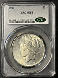 1925 Peace Dollar – CAC MS62