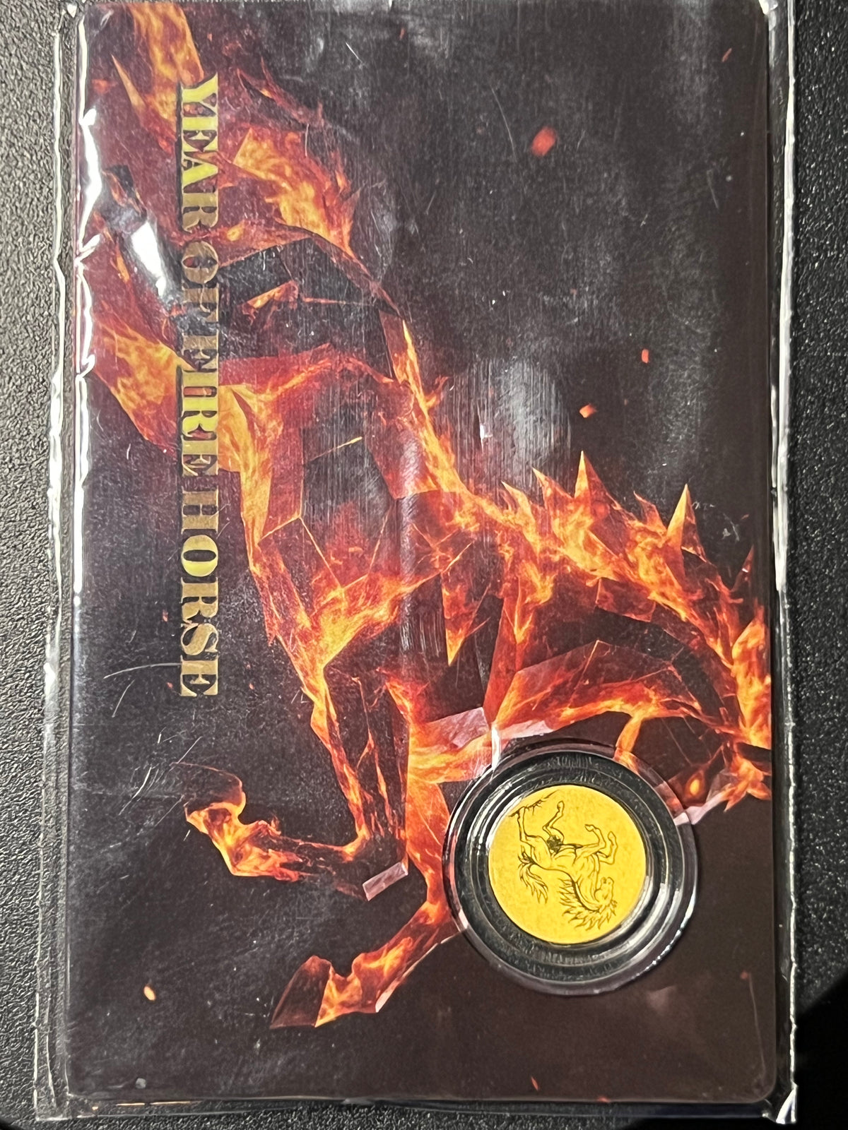 2026 Republic of Liberia 12 Dollars "Year of the Fire Horse" 1/1000 oz Gold Coin — Carded Prooflike Issue