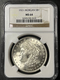 1921 Morgan Silver Dollar – NGC MS64