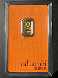 Valcambi Suisse 1 Gram .9999 Fine Gold Bar (Assayed in CertiCard Holder)