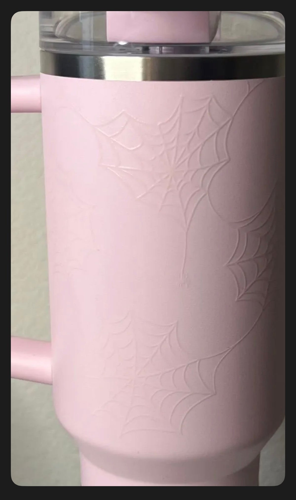 Stanley Quencher H2.0 FlowState Tumbler — Pink Sugar Spider Webs (Lights Out Collection)