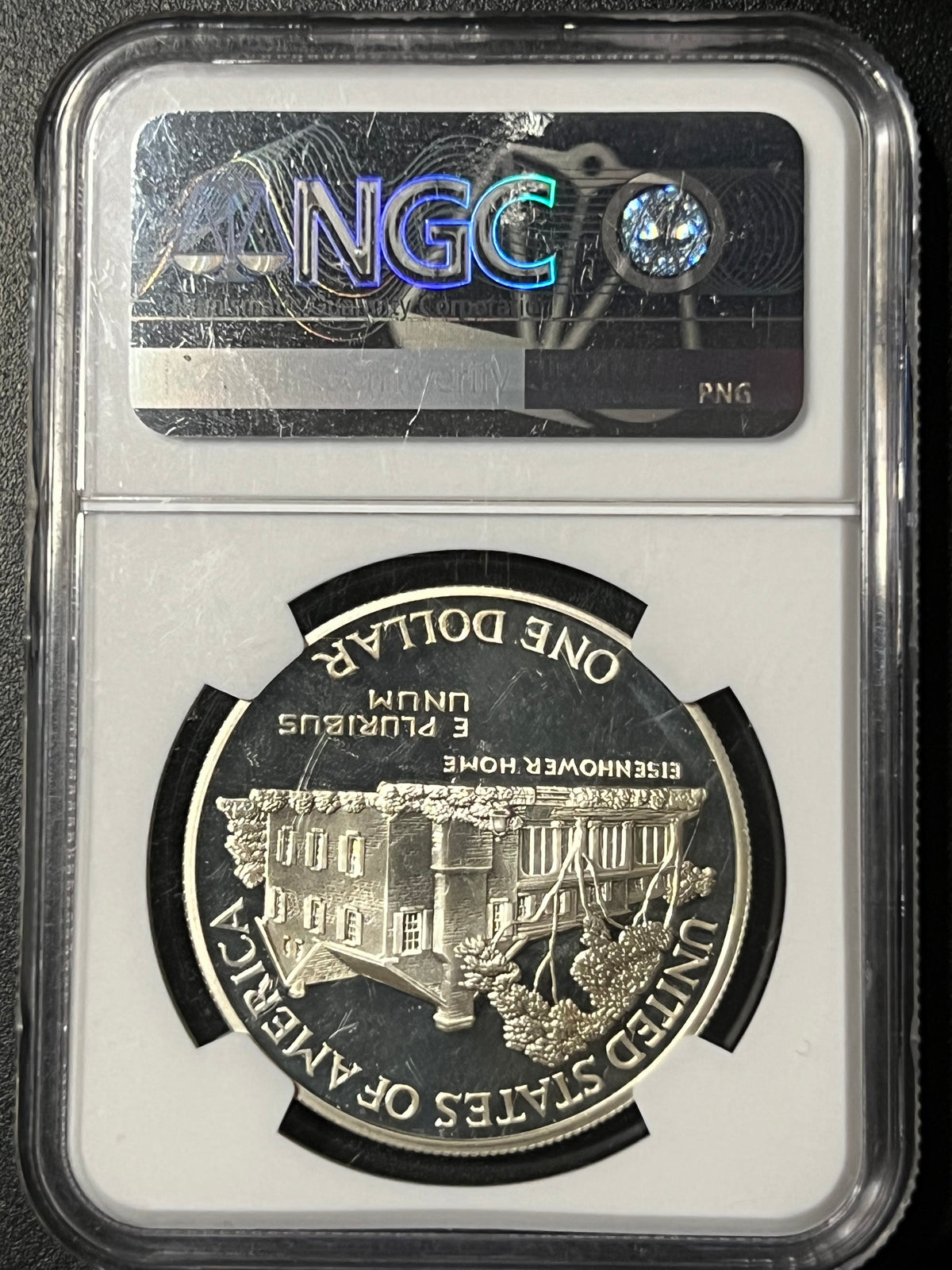 1990-P Eisenhower Centennial Silver Dollar – NGC PF 69 Ultra Cameo