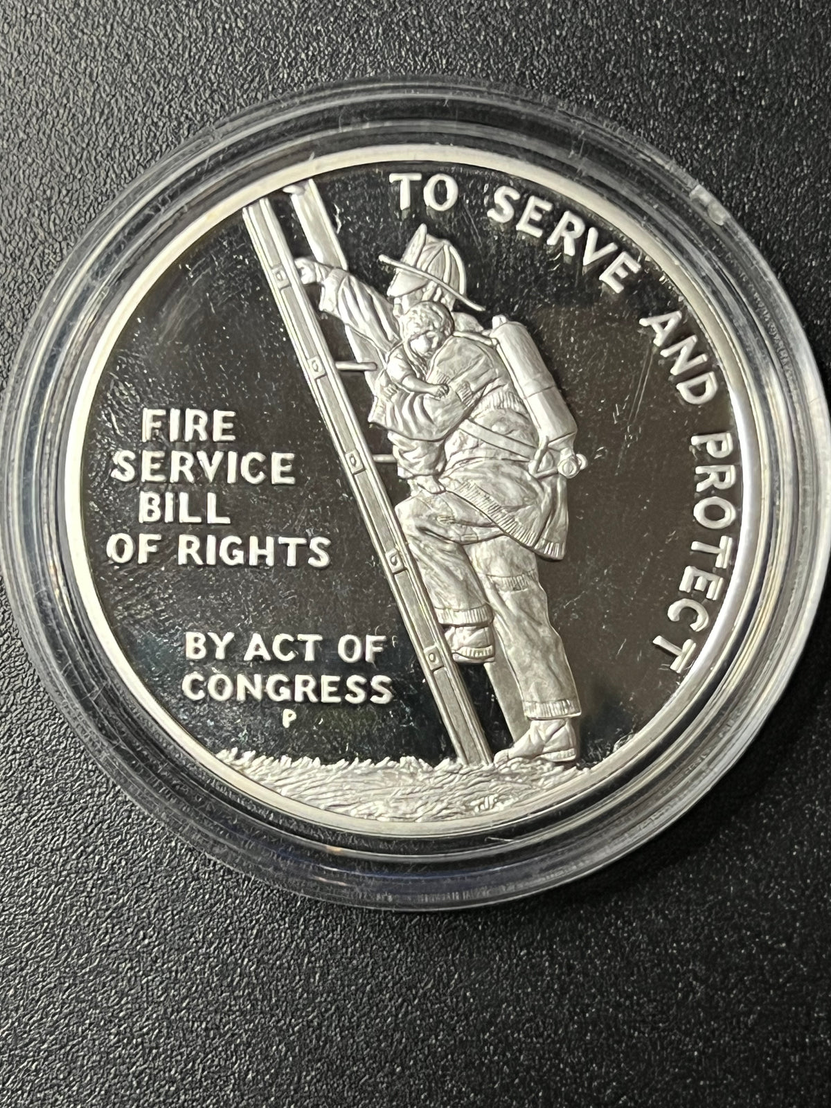 Benjamin Franklin "Organizer of Our First Fire Service" Thematic Silver Art Round – Encapsulated