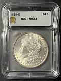 1898-O Morgan Silver Dollar — ICG MS64