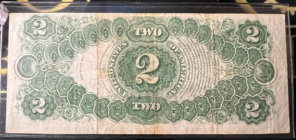 Series 1917 $2 United States Legal Tender Note - "Legal Tender" / "Jefferson & Capitol" Large Size Currency “Bracelet Note”