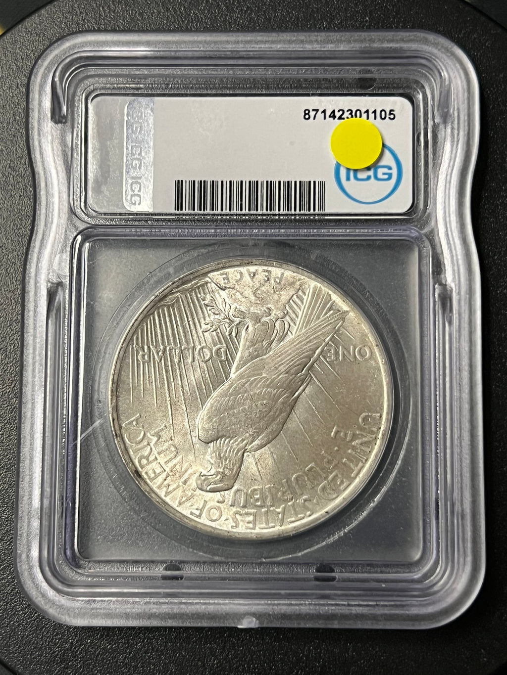 1923 Peace Silver Dollar – ICG MS64 Graded Slab