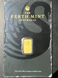 The Perth Mint Australia 1 Gram .9999 Fine Gold Bar (Assayed in Tamper-Evident Card)