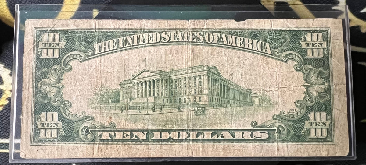 Series 1934A $10 Federal Reserve Note - "Lime Green Back" / Light Green Seal Variety