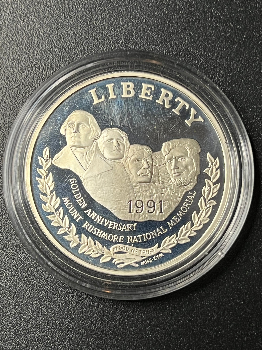 1991-S Mount Rushmore Golden Anniversary Silver Dollar – Proof