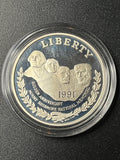 1991-S Mount Rushmore Golden Anniversary Silver Dollar – Proof