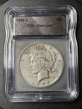 1926-S Peace Silver Dollar – San Francisco Mint – ICG Genuine Slab