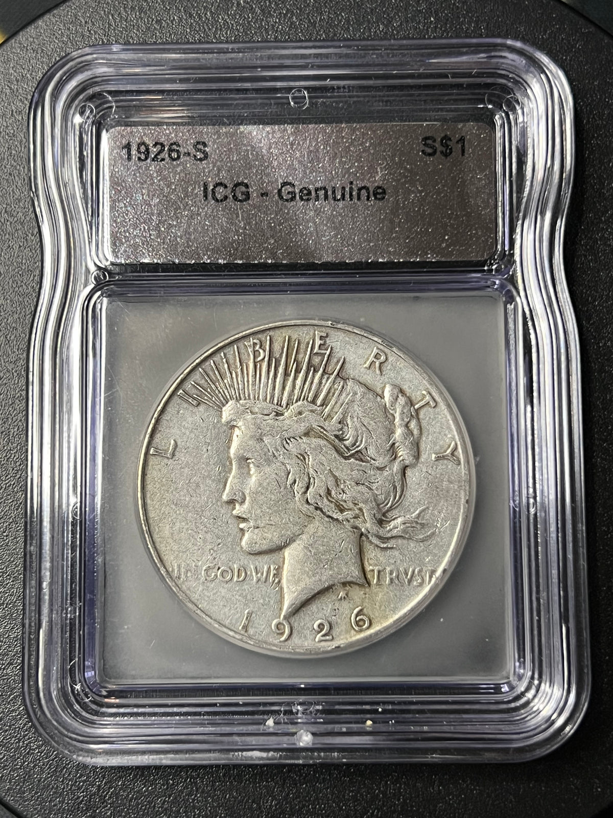 1926-S Peace Silver Dollar – San Francisco Mint – ICG Genuine Slab