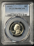 1974-S Washington Quarter — PCGS PR69 DCAM — Deep Cameo Proof