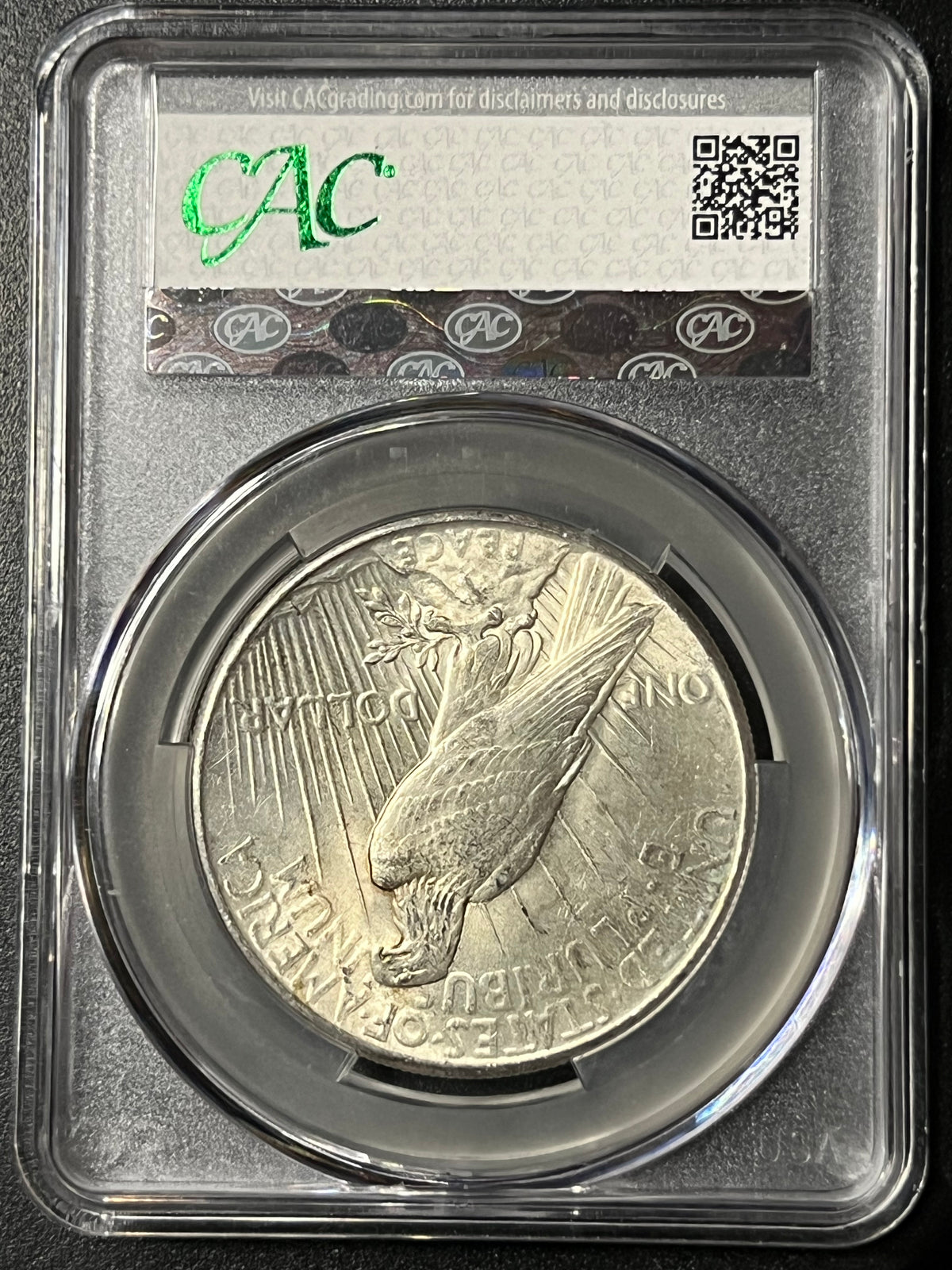 1925 Peace Dollar – CAC MS62