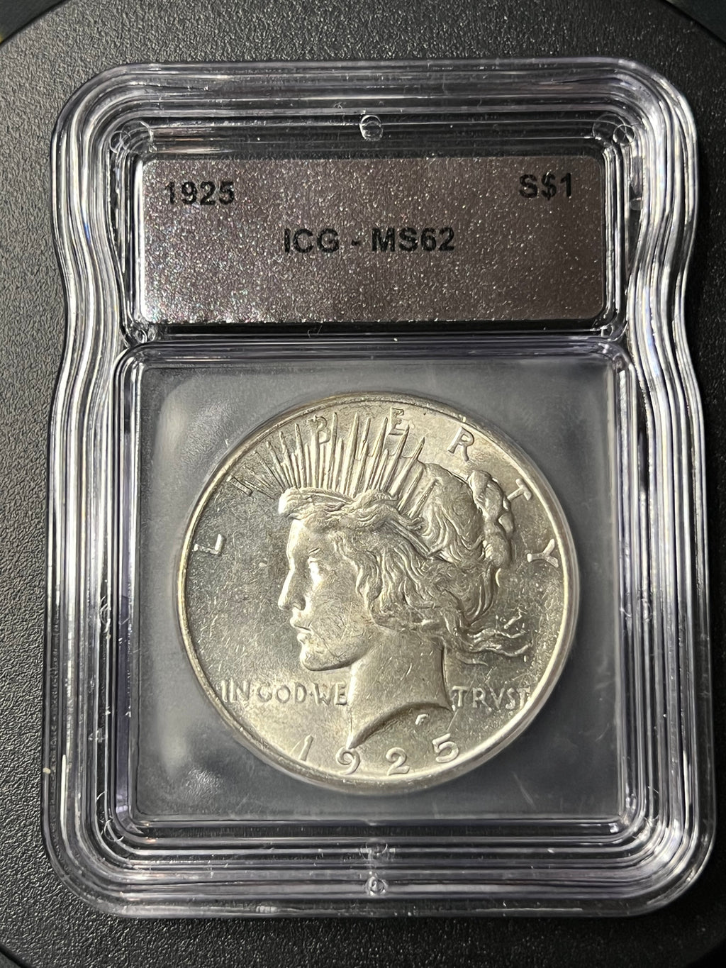 1925 Peace Silver Dollar — ICG MS62