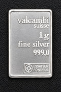 Valcambi 1g Fine Silver Bar | 999.0 Pure Precious Metal Bullion
