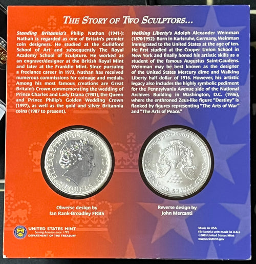 2003 "Legacies of Freedom" United States & United Kingdom 2-Coin Silver Bullion Set
