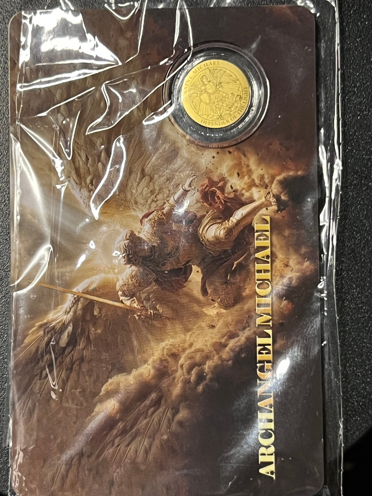 2026 Republic of Liberia 17 Dollars "Archangel Michael: Defender of the Light" 1/1000 oz Gold Coin — Carded Prooflike Issue