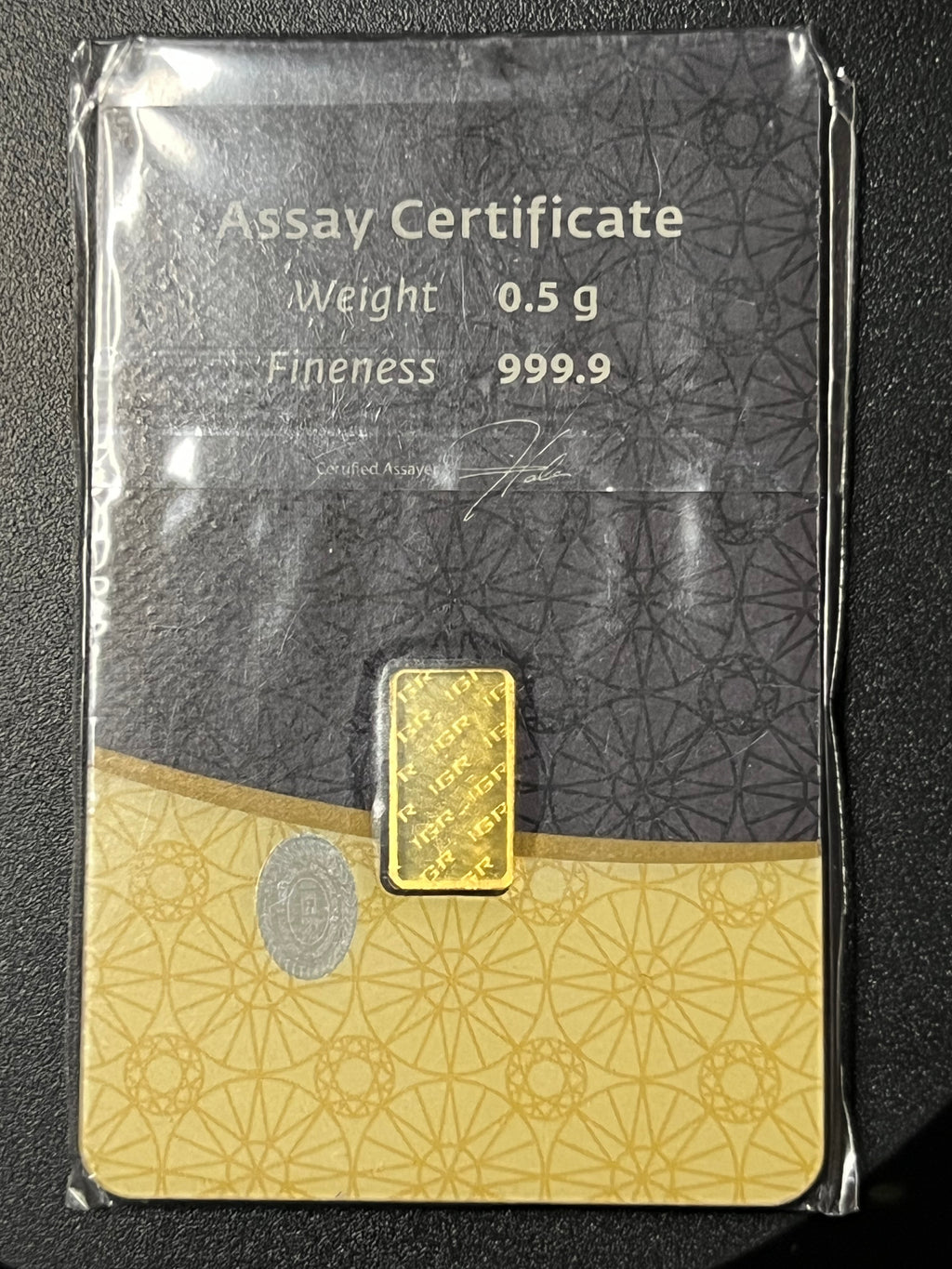 Istanbul Gold Refinery (IGR) 0.5 Gram .9999 Fine Gold Bar (Assayed in CertiCard)