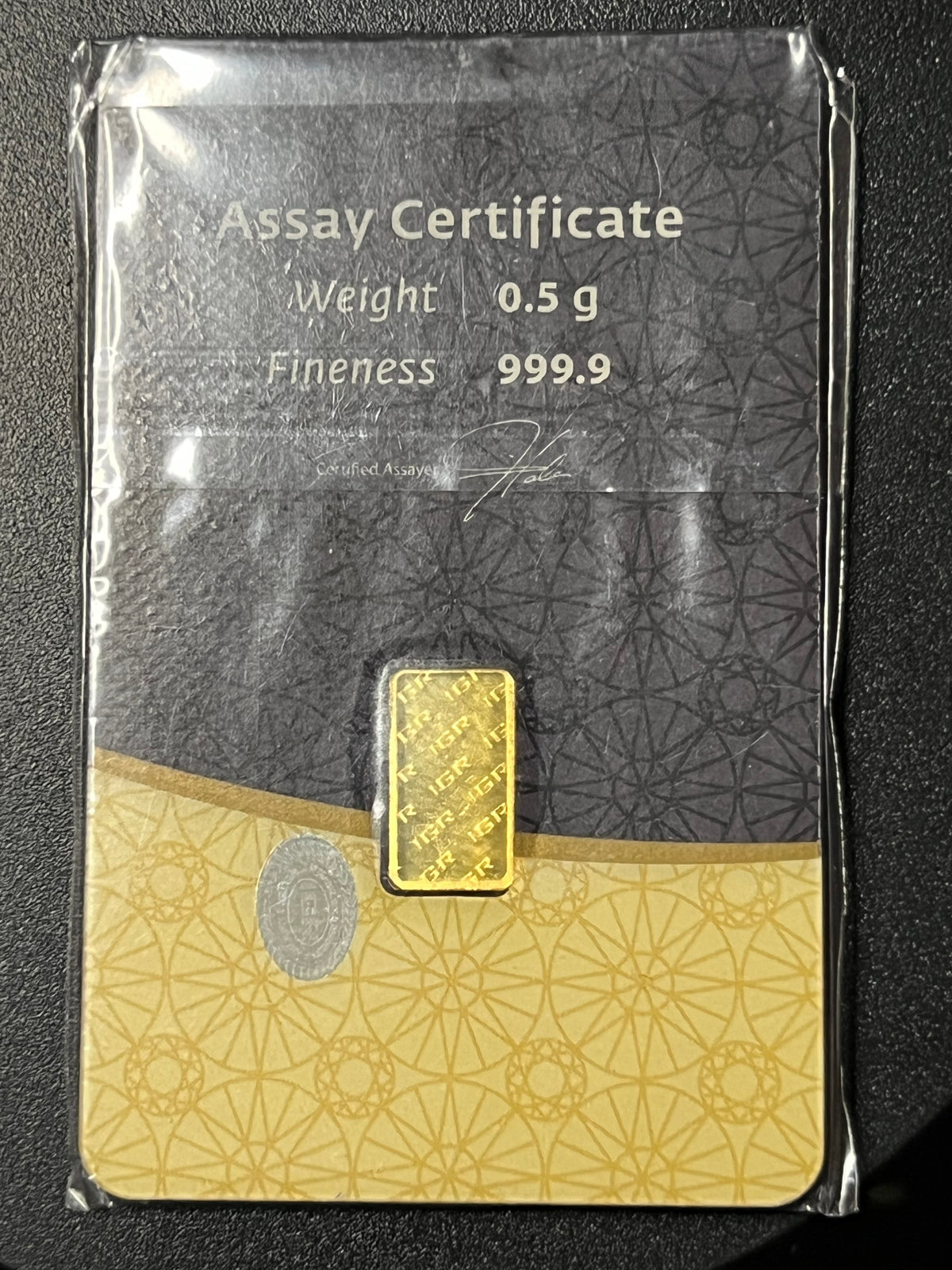 Istanbul Gold Refinery (IGR) 0.5 Gram .9999 Fine Gold Bar (Assayed in CertiCard)