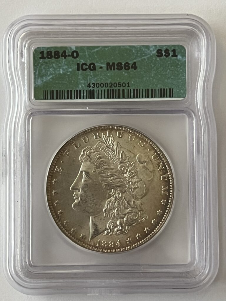1884-O Morgan Silver Dollar – ICG MS64 (Vintage New Orleans Glamour!)
