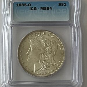 1885-O Morgan Silver Dollar – ICG MS64 (Blazing Southern Silver!)
