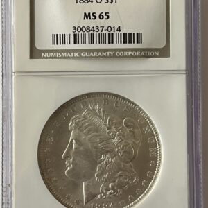 1884-O Morgan Silver Dollar – NGC MS65 (Gem Mint State Perfection!)