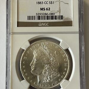 1883-CC Morgan Silver Dollar – NGC MS62 (Wild West Treasury Hoard!)