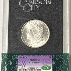 1884 CC Morgan Silver Dollar – CAC MS63