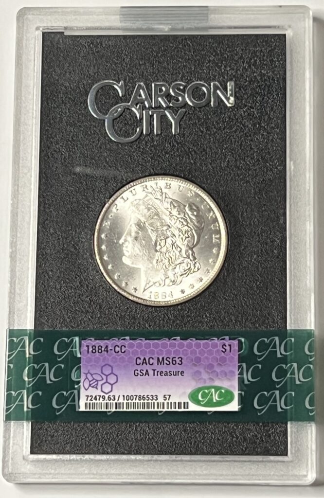 1884 CC Morgan Silver Dollar – CAC MS63