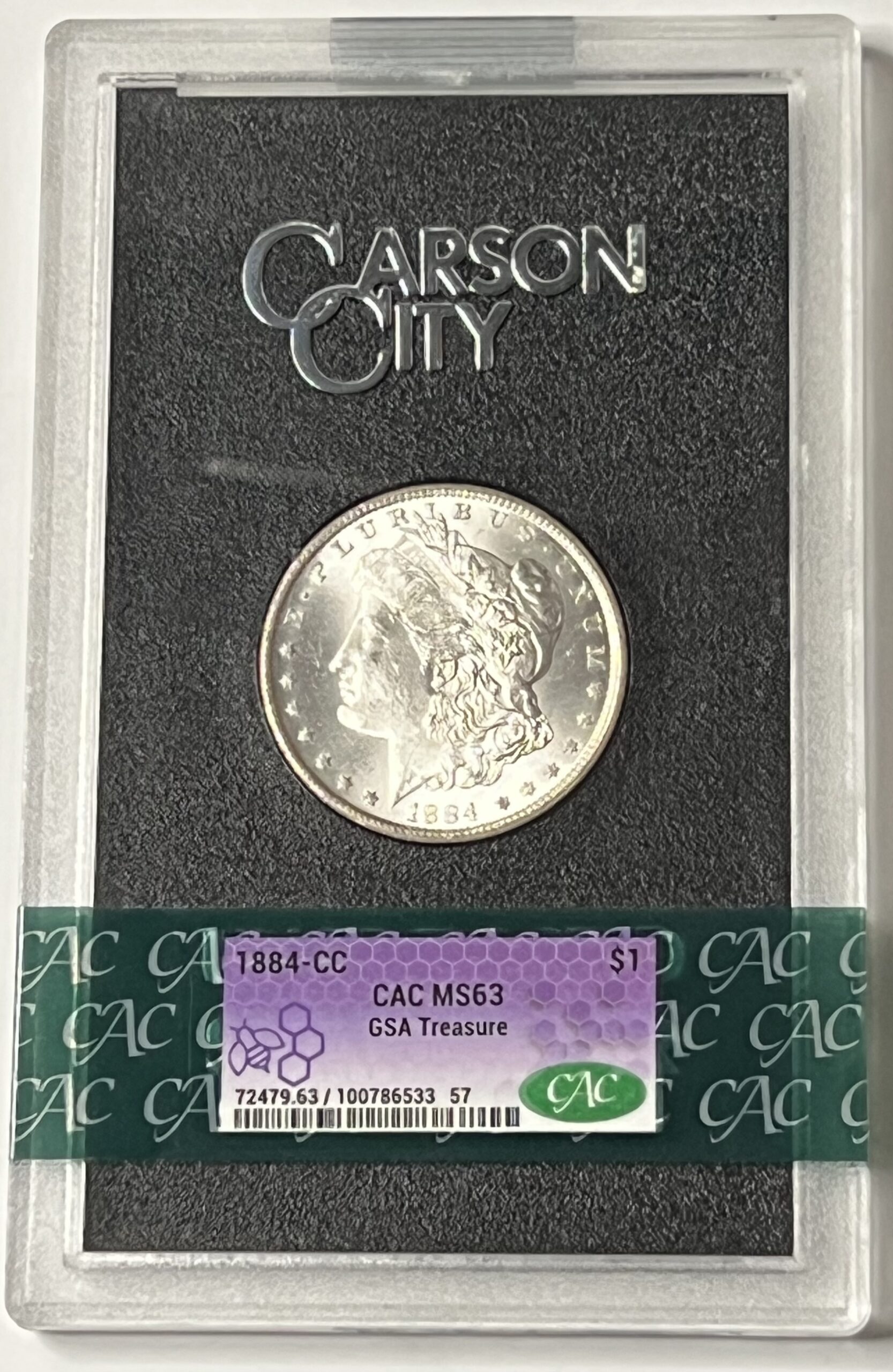 1884 CC Morgan Silver Dollar – CAC MS63