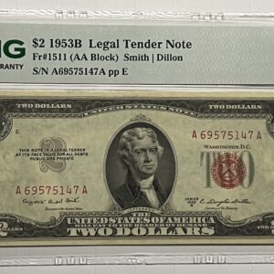 PMG 66 EPQ – 1953B $2 Legal Tender Note (AA Block)