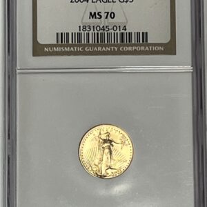2004 American Gold Eagle $5 (1/10 oz) graded MS70