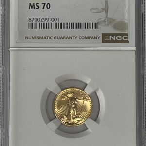 1995 American Gold Eagle $5 (1/10 oz) graded MS70