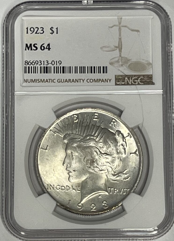 1923 Peace Silver Dollar – NGC MS64