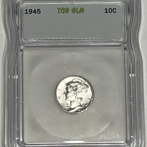 1945 Mercury Dime – ICG AU55 – Black‑Light Reactive Display