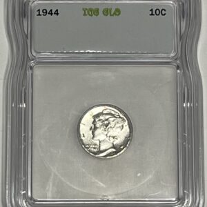 1944 Mercury Dime – ICG AU55 – Black‑Light Reactive Display
